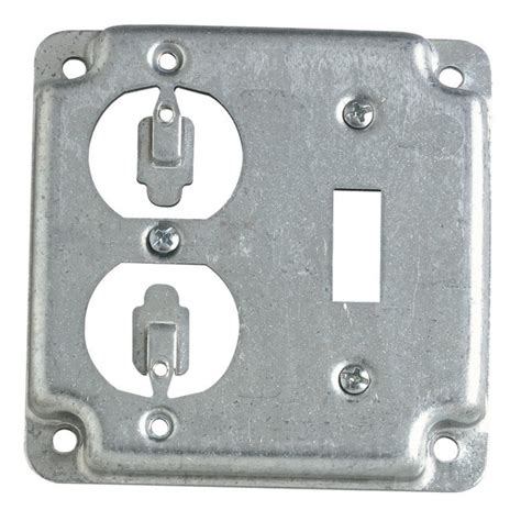 electrical 4 box cover for single rectacle|4 inch square cover, raised 1/2 inch, single receptacle.